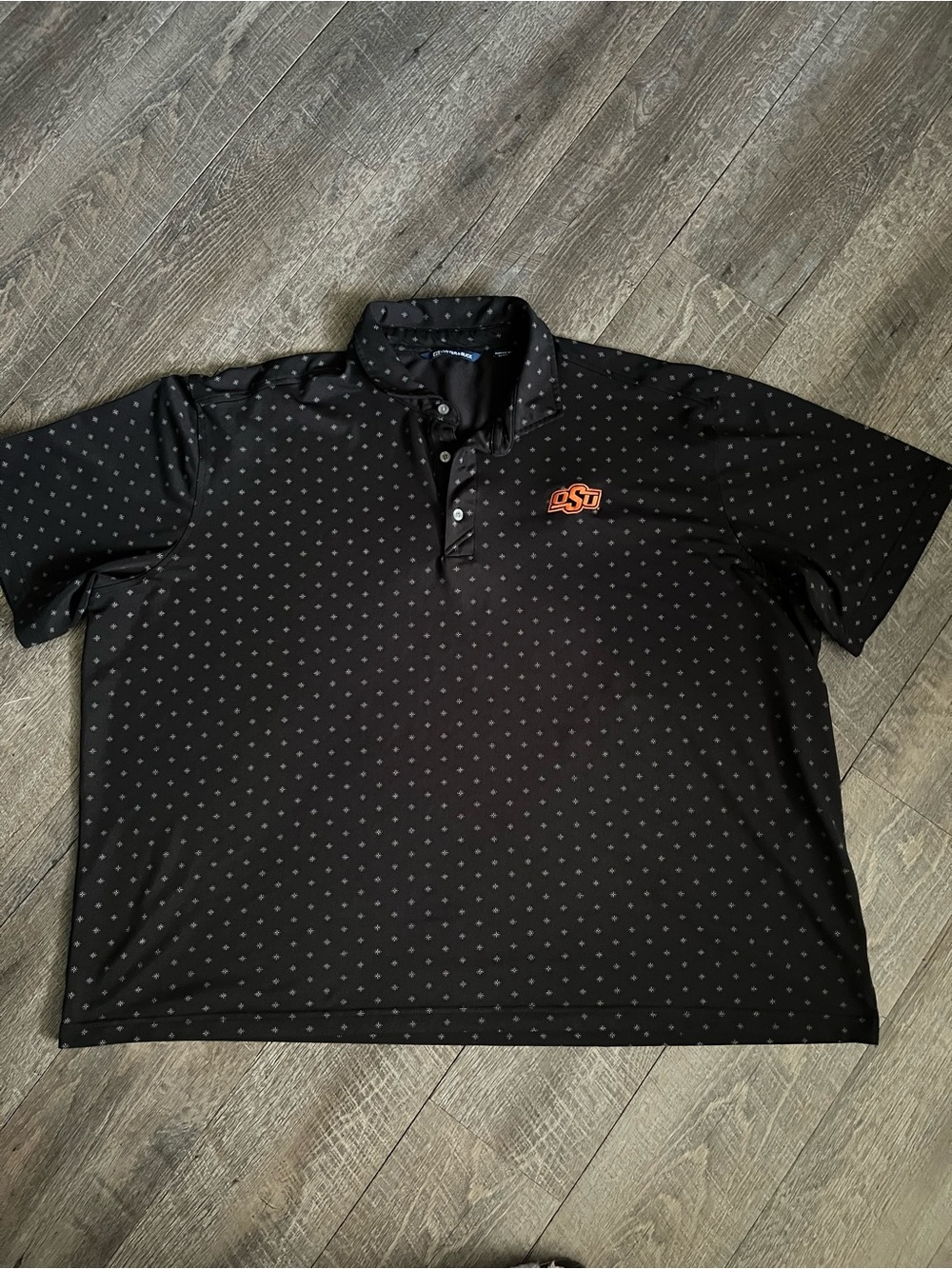 Cutter & Buck Black Polo with Orange OSU Logo